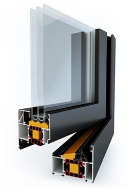 Okna aluminiowe zewnętrzne TM 77 HI